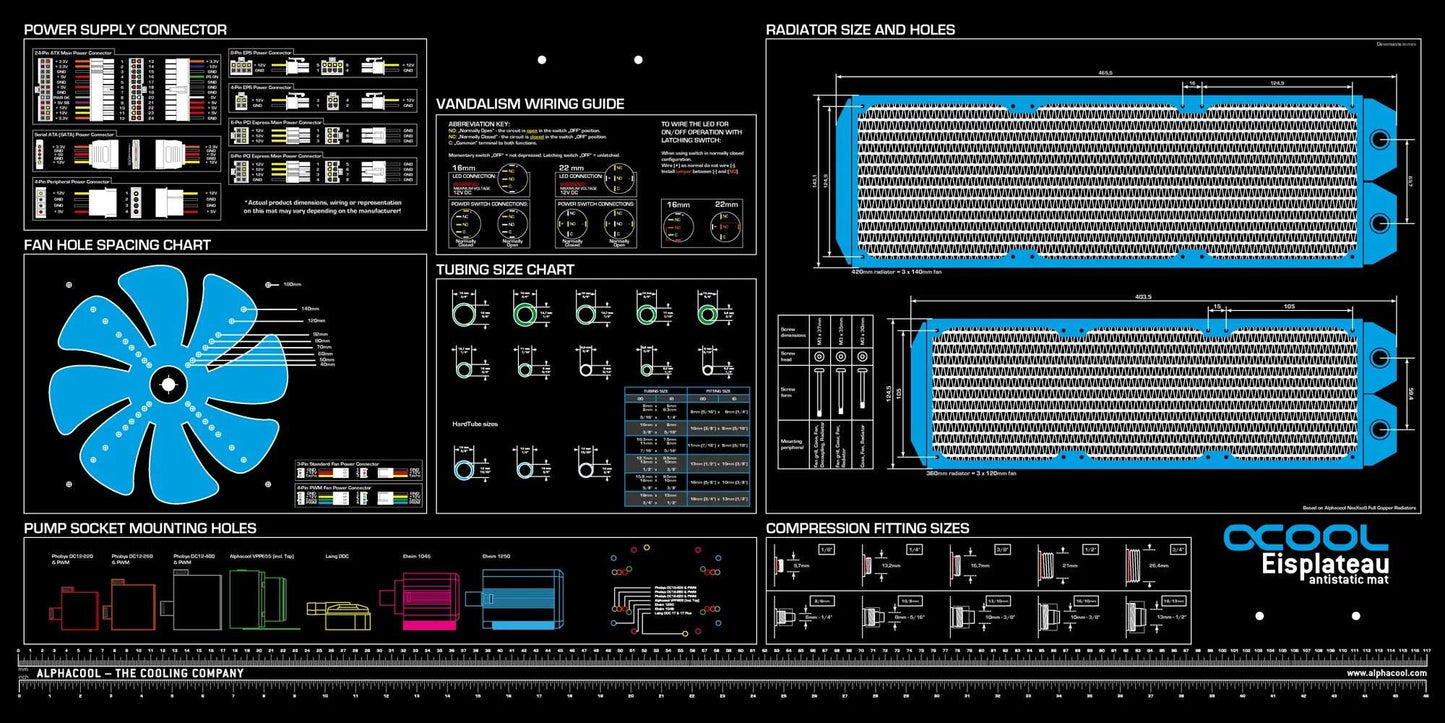 Alphacool Eisplateau Anti-Static work- and mounting mat 120x60cm