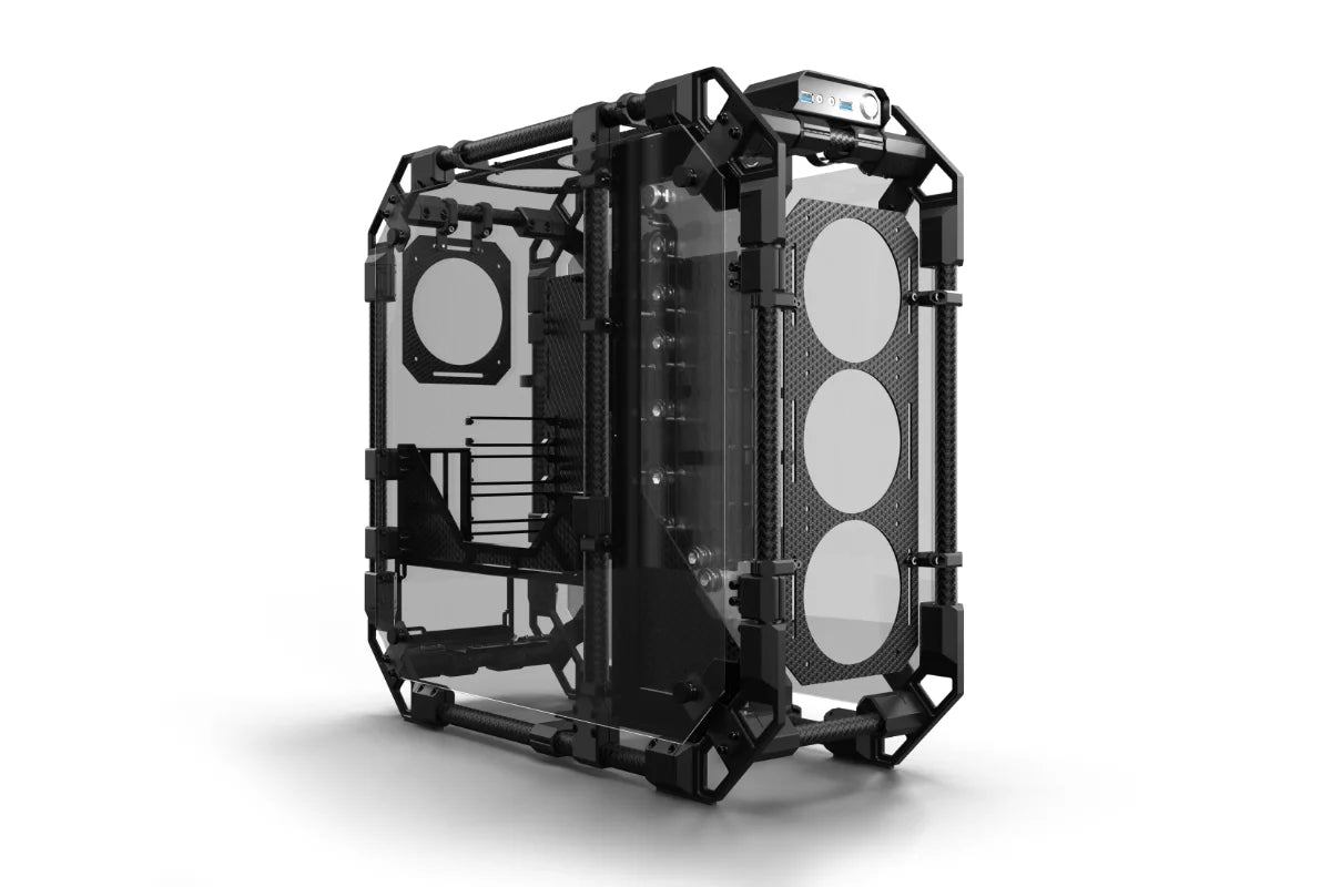 Alphacool Apex Pro Skeleton Carbon Case w/ Distro Plate & Pump