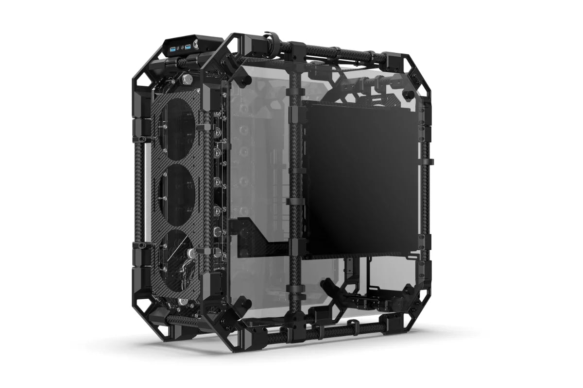 Alphacool Apex Pro Skeleton Carbon Case w/ Distro Plate & Pump