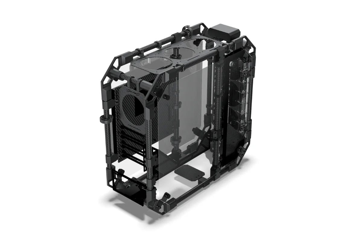 Alphacool Apex Pro Skeleton Carbon Case w/ Distro Plate & Pump