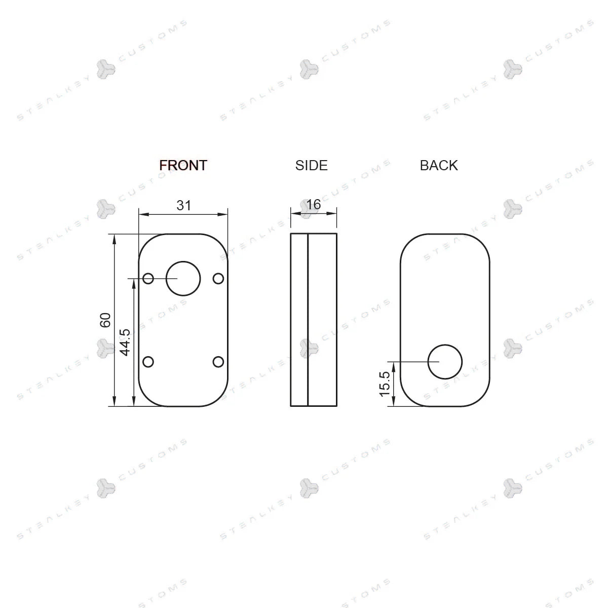 Stealkey CubeTube Diagonal Port 60mm - Acrylic