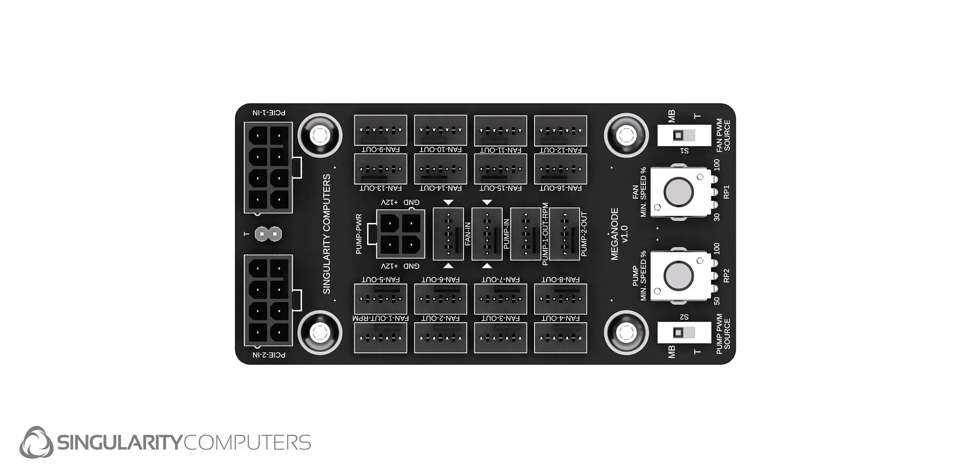 Singularity Computers Mega-Node - 16 fan, 2 pump PWM Splitter