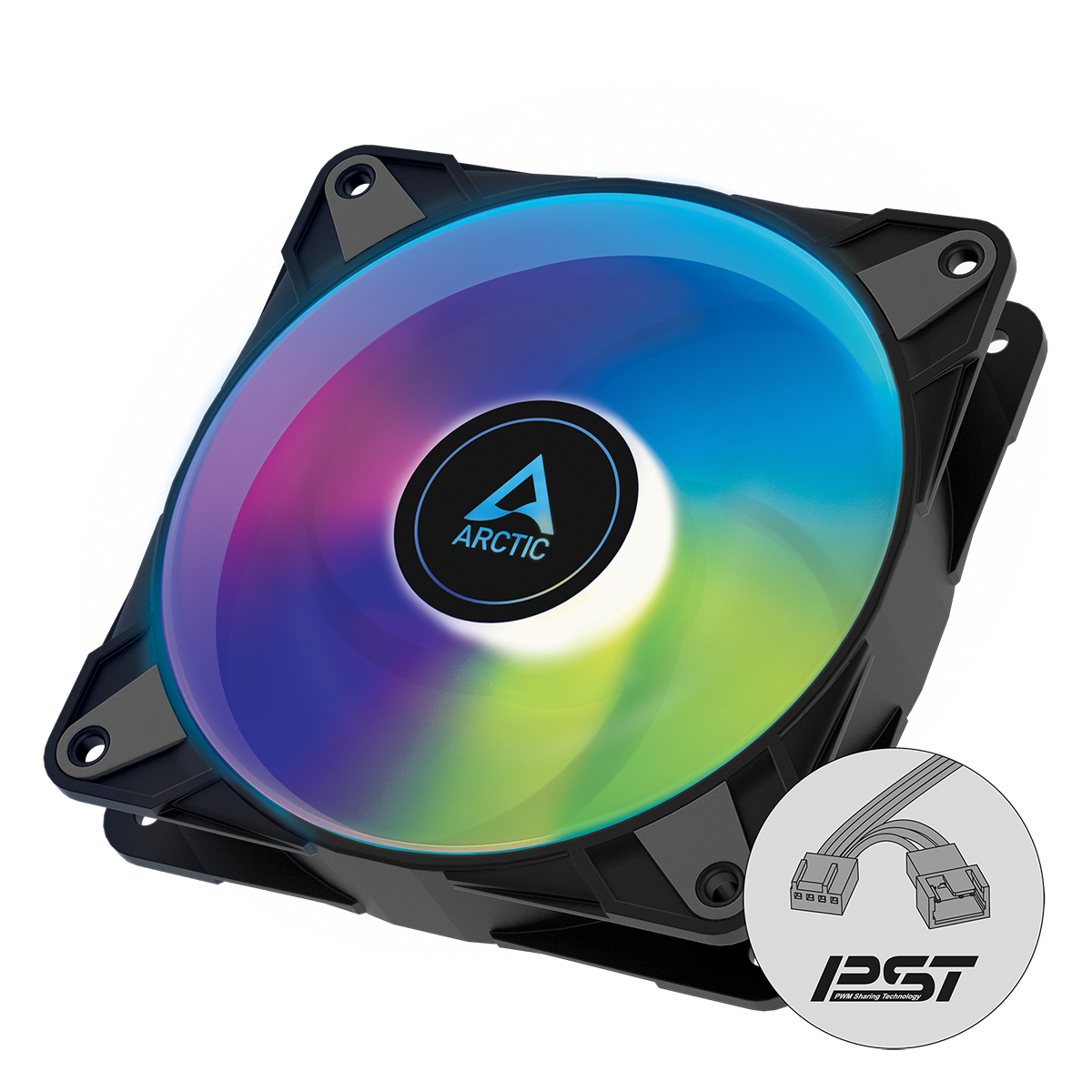 Arctic Cooling P12 PST 120mm ARGB PWM Case Fan - Black