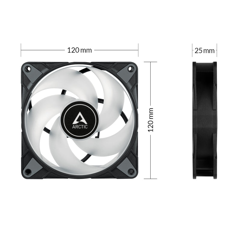 Arctic Cooling P12 PST 120mm ARGB PWM Case Fan - Black