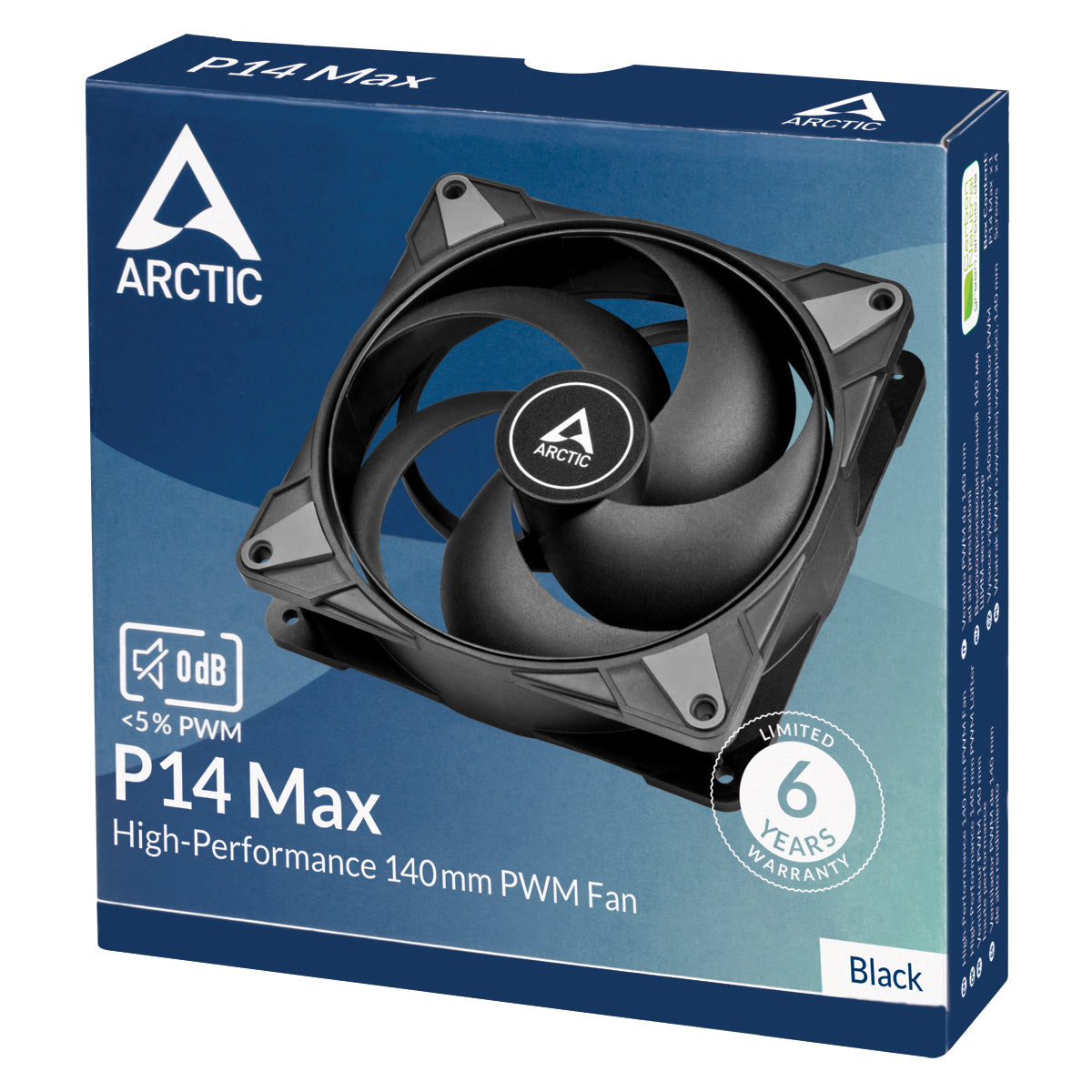 Arctic Cooling P14 PWM MAX 140mm Pressure-Optimised Fan - Black