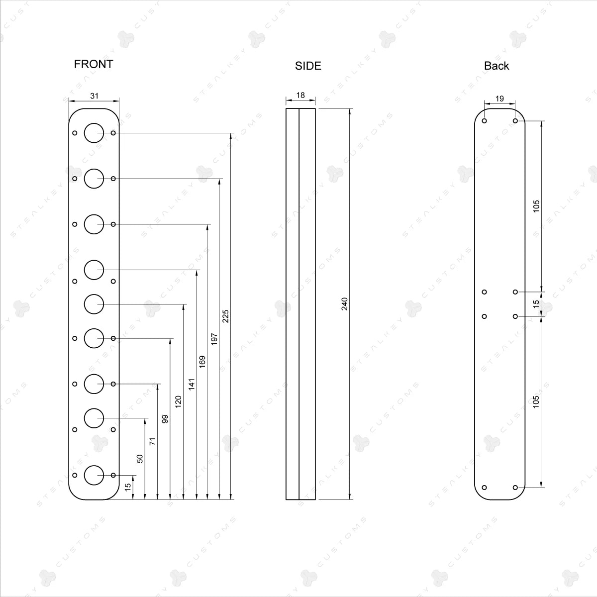 Stealkey CubeTube Distroplate 240mm - Acrylic