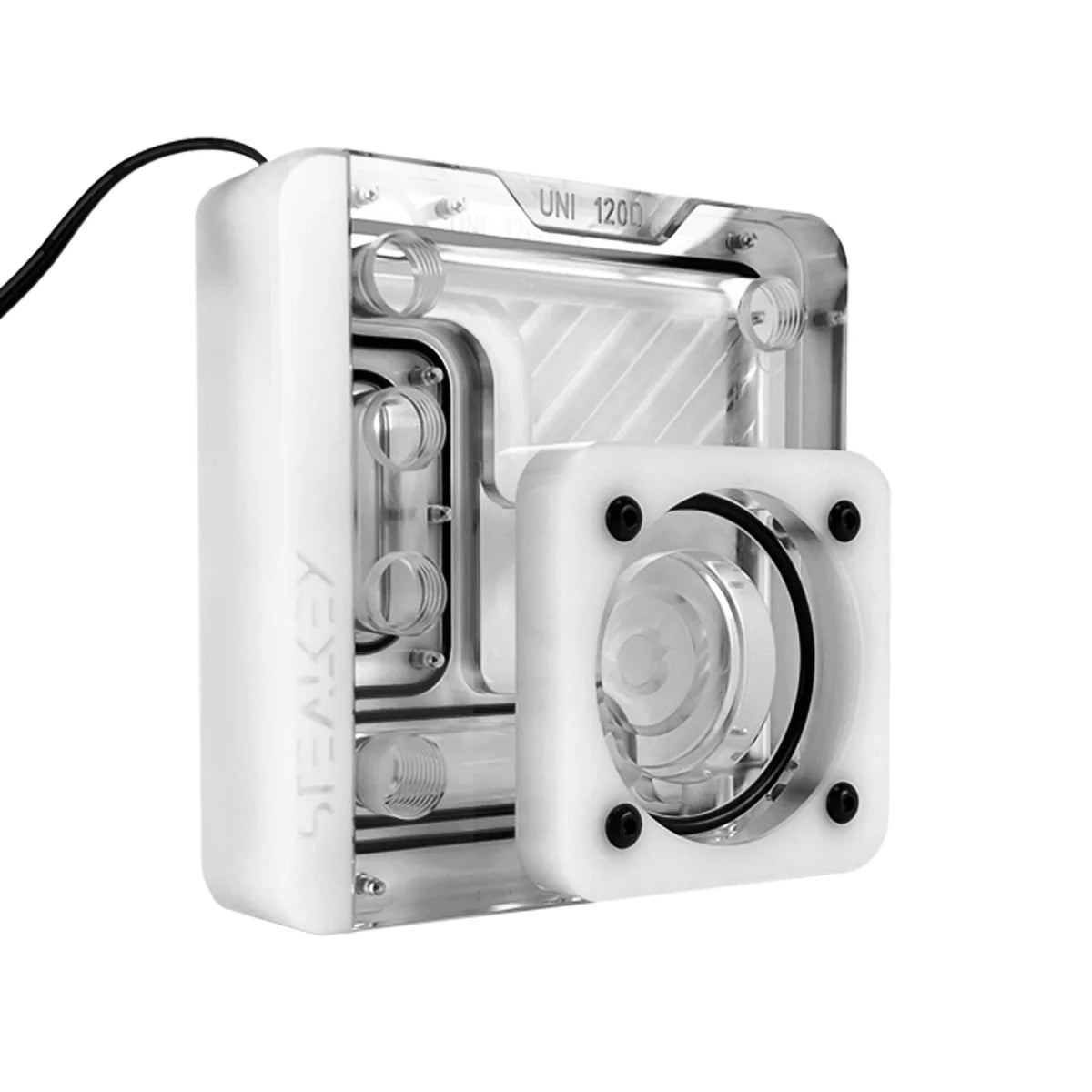 SK-UNI 120D Distroplate D-RGB - White Edition - For D5 & DDC Pumps