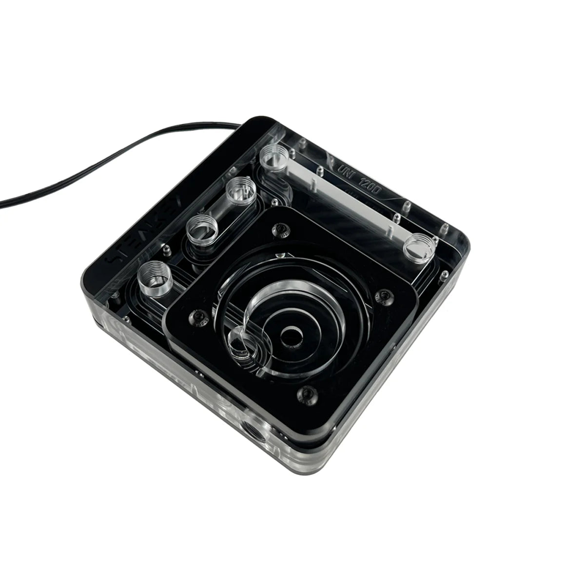 SK-UNI 120D Distroplate D-RGB - Black Edition - For D5 & DDC Pumps